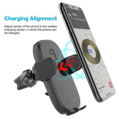 2019 New Arrival 10W Fast Automatic Induction Wireless Car Charger Phone Holder Qi Wireless Charger