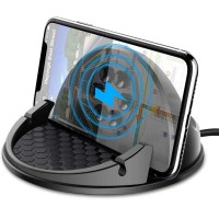 Anti-slip car mount wireless charger,7.5W/10W QC 3.0 Qi Fast Charging dashboard car holder for cellphone